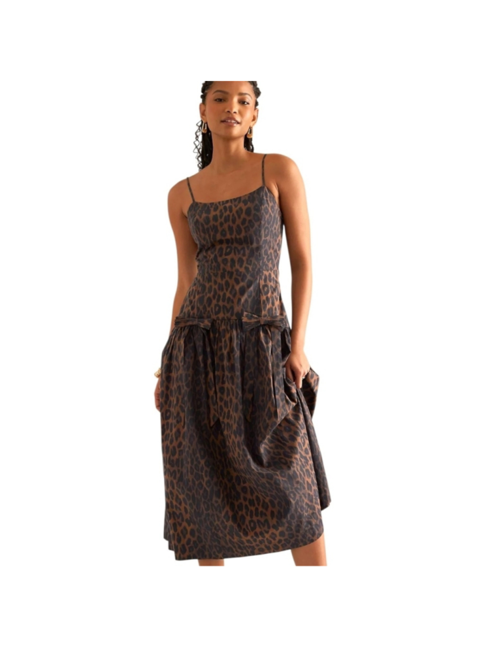 NWT $146 DAMSON MADDER Persephone Leopard Midi Dress UK 6 US 2